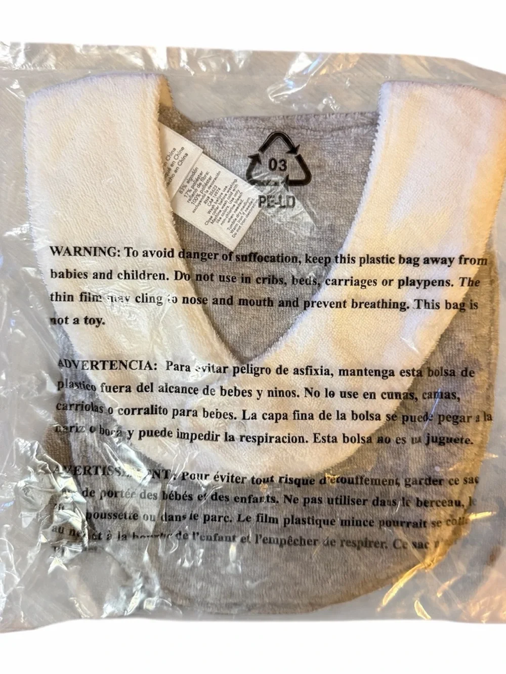 Carter's Gray and White Owl Bib